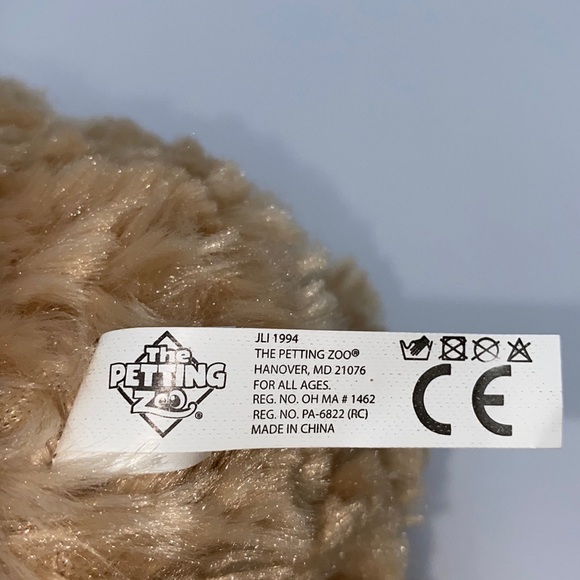 The Petting Zoo Fluffy Tan Plush Stuffed Bear 13” - Picture 4 of 12